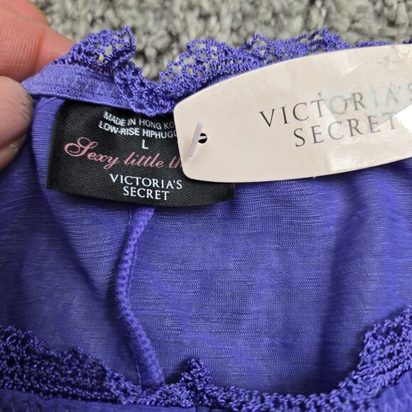 NWT Victoria’s Secret Sexy Little Things Low Rise Hip Hugger Sz L Panties Purple - Picture 4 of 7